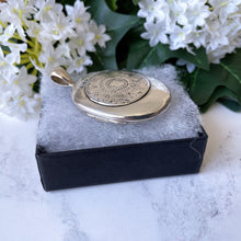 Charger l'image dans la galerie, Antique Victorian Silver Baroque Locket. Huge Sterling Silver 2-Photo Locket. Large Oval Bright Polished Antique Locket. Puffy Silver Locket