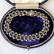 Carica l'immagine nel visualizzatore di Gallery, Vintage Sterling Silver Fancy Link Bracelet. English 1970s Silver Chainmail Bracelet. Retro Orb & Ball Silver Bracelet, London Hallmarks