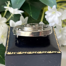 Charger l'image dans la galerie, Antique Victorian Silver Celestial Brooch. Engraved Moon & Star Round Disc Brooch. Antique Sterling Silver Lapel/Collar/Cravat/Stock Pin