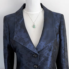 Cargar imagen en el visor de la galería, Vintage Silver Buddha Pendant Necklace. Carved Apple Green Jade Sterling Silver Pendant & Chain. Chinese Good Luck Pendant Charm Necklace