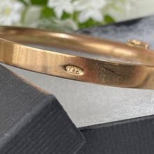Charger l'image dans la galerie, Antique Victorian Rolled Gold Bangle Bracelet. Rose Gold Filled Belt Buckle Narrow Bangle. Victorian Aesthetic Engraved Bracelet.