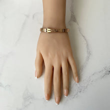 Charger l'image dans la galerie, Antique Victorian Rolled Gold Bangle Bracelet. Rose Gold Filled Belt Buckle Narrow Bangle. Victorian Aesthetic Engraved Bracelet.