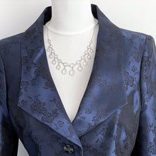 Cargar imagen en el visor de la galería, Antique Silver Moonstone Necklace. Edwardian Open Back Moonstone Fringe Necklace. Sterling Silver Lavalier Drop Festoon Necklace