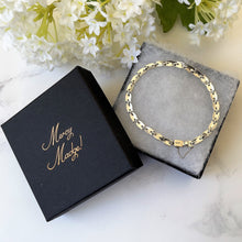 Cargar imagen en el visor de la galería, Antique Art Deco Silver Paste & Diamond Bracelet. 1920s Diamante Tulip Bracelet. Sterling Silver Flower Bracelet. Articulated Line Bracelet