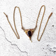 Charger l'image dans la galerie, Antique Art Nouveau Lavalier Necklace. Edwardian 9ct Gold, Amethyst & Pearl Gold Lavaliere Necklace. Pendant Drop Necklace, Torpedo Clasp.