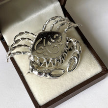 Cargar imagen en el visor de la galería, Vintage 1940s Sterling Silver King Crab Brooch. Rare Walter Lampl Jewelry Figural Lapel Pin. Cancer Horoscope Brooch, Unique Jewellery Gift