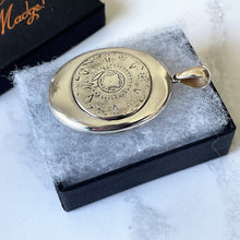 Charger l'image dans la galerie, Antique Victorian Silver Baroque Locket. Huge Sterling Silver 2-Photo Locket. Large Oval Bright Polished Antique Locket. Puffy Silver Locket