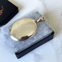 Charger l'image dans la galerie, Antique Victorian Silver Baroque Locket. Huge Sterling Silver 2-Photo Locket. Large Oval Bright Polished Antique Locket. Puffy Silver Locket
