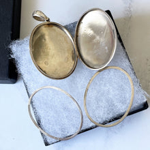 Charger l'image dans la galerie, Antique Victorian Silver Baroque Locket. Huge Sterling Silver 2-Photo Locket. Large Oval Bright Polished Antique Locket. Puffy Silver Locket