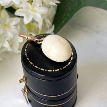 Cargar imagen en el visor de la galería, Antique Victorian Egg Pendant Charm. White Carved Bone Opening Egg & Dog-Clip Minimalist Pendant. Rebirth Amulet, Antique Jewellery Gift