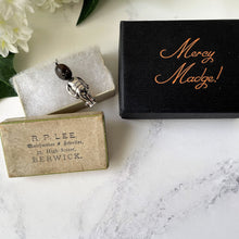 Carica l'immagine nel visualizzatore di Gallery, Antique "Fumsup" Sterling Silver Charm & Antique Box.  British Registered 1914 Touch Wood Lucky Charm/Pendant. Edwardian Silver Kewpie Charm