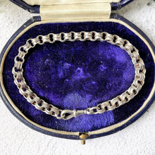 Charger l'image dans la galerie, Antique Victorian Silver Watch Chain Bracelet.  Sterling Silver Fancy Belcher Chain Bracelet With Dog Clip. Antique Victorian Jewelry