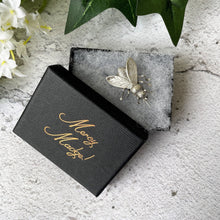 Cargar imagen en el visor de la galería, Antique Victorian Sterling Silver Bumble Bee Brooch. Victorian Insect Animal Bug Jewellery. Antique Silver Lapel/Stock/Cravat Pin