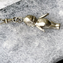 Charger l'image dans la galerie, Antique Edwardian Sterling Silver Kewpie Pendant Necklace. Art Deco Baby Cupid Charm, Dog Clip & Chain. Love Token Sweetheart Necklace