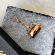 Charger l'image dans la galerie, Antique 9ct Gold Spinner Fob Pendant With Dog Clip Bale. Scottish Carnelian & Bloodstone Necklace Pendant Charm, Hallmarked Chester 1925