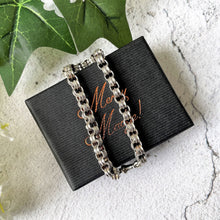 Charger l'image dans la galerie, Antique Victorian Silver Watch Chain Bracelet.  Sterling Silver Fancy Belcher Chain Bracelet With Dog Clip. Antique Victorian Jewelry