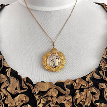 Cargar imagen en el visor de la galería, Rare Antique Edwardian Sweetheart Locket. Gold & Silver Gilt British Royal Flying Corps Photo Locket. Rare British Regalia Jewelry WW1 c1914