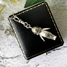 Charger l'image dans la galerie, Antique Edwardian Sterling Silver Kewpie Pendant Necklace. Art Deco Baby Cupid Charm, Dog Clip & Chain. Love Token Sweetheart Necklace