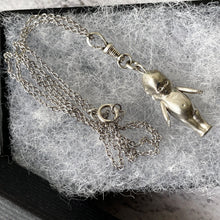 Charger l'image dans la galerie, Antique Edwardian Sterling Silver Kewpie Pendant Necklace. Art Deco Baby Cupid Charm, Dog Clip & Chain. Love Token Sweetheart Necklace