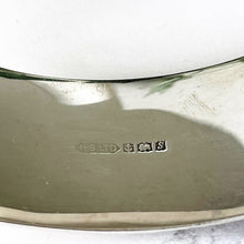 Load image into Gallery viewer, Vintage Harrods of London Sterling Silver Hinged Bangle. Engraved Forget-Me-Not English Silver Wide Cuff Bracelet, 1967. Sweetheart Bracelet