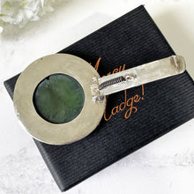 Lade das Bild in den Galerie-Viewer, Antique Chinese Export Jade & Sterling Silver Dress Clip. Carved Lotus Flower Green Jadeite Jade Pendant/Brooch . Old Chinese Export Jewelry