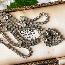 Lade das Bild in den Galerie-Viewer, Vintage 1950s Diamante Princess Necklace. Swarovski Crystal Choker Necklace With Pear Drop Pendant. Albert Weiss American Costume Jewellery