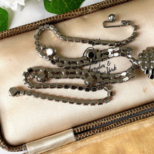 Lade das Bild in den Galerie-Viewer, Vintage 1950s Diamante Princess Necklace. Swarovski Crystal Choker Necklace With Pear Drop Pendant. Albert Weiss American Costume Jewellery