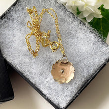 Lade das Bild in den Galerie-Viewer, Antique Victorian Bohemian Garnet Pendant Necklace. Gold, Silver Rose Cut Garnet Pendant and Chain. Minimalist Pendant Charm Necklace