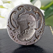 Cargar imagen en el visor de la galería, Georgian Steel Seal Fob With Fox Intaglio. Antique Armorial Coat Of Arms Carved Seal Fob Pendant. Georgian Heraldic Family Crest Wax Seal
