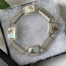 Lade das Bild in den Galerie-Viewer, Vintage Sterling Silver & Pearl Good Fortune Bracelet. Chinese Export Silver Abacus Money Bracelet. Oriental Good Luck Bracelet, Hong Kong