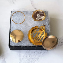 Cargar imagen en el visor de la galería, Rare Antique Edwardian Sweetheart Locket. Gold & Silver Gilt British Royal Flying Corps Photo Locket. Rare British Regalia Jewelry WW1 c1914