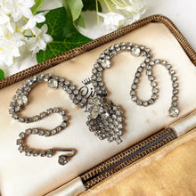 Lade das Bild in den Galerie-Viewer, Vintage 1950s Diamante Princess Necklace. Swarovski Crystal Choker Necklace With Pear Drop Pendant. Albert Weiss American Costume Jewellery