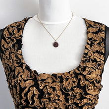 Lade das Bild in den Galerie-Viewer, Antique Victorian Bohemian Garnet Pendant Necklace. Gold, Silver Rose Cut Garnet Pendant and Chain. Minimalist Pendant Charm Necklace