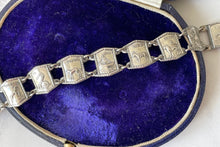 Carica l'immagine nel visualizzatore di Gallery, Vintage 12 Tribes of Israel Judaica Bracelet. Rare Sterling Silver Hebrew Picture Panel Bracelet. Antique Jewish Silver Jewellery Gifts