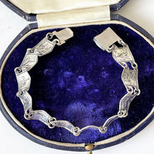 Carica l'immagine nel visualizzatore di Gallery, Vintage 12 Tribes of Israel Judaica Bracelet. Rare Sterling Silver Hebrew Picture Panel Bracelet. Antique Jewish Silver Jewellery Gifts