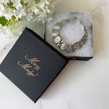 Carica l'immagine nel visualizzatore di Gallery, Vintage 12 Tribes of Israel Judaica Bracelet. Rare Sterling Silver Hebrew Picture Panel Bracelet. Antique Jewish Silver Jewellery Gifts