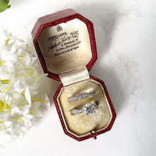 Load image into Gallery viewer, Antique Victorian Red Leather Double Ring Box. Wedding Ring Bearer Box/Bridal Set Box. English Antique Engagement/Wedding 2 Slot Ring Box