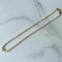 Load image into Gallery viewer, Antique 9ct Gold Cultured Pearl Necklace. Edwardian Graduated Pearl Collar Necklace, Hallmarked 1904. Real Pearl 16" Choker Necklace