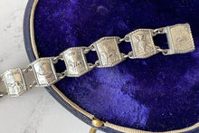 Carica l'immagine nel visualizzatore di Gallery, Vintage 12 Tribes of Israel Judaica Bracelet. Rare Sterling Silver Hebrew Picture Panel Bracelet. Antique Jewish Silver Jewellery Gifts