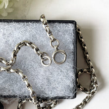 Cargar imagen en el visor de la galería, Antique Victorian Sterling Silver Necklace Chain. 45cm/17.5 Double Linked Belcher/Rolo Necklace Chain. Chunky Victorian Cable Chain Necklace
