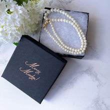 Load image into Gallery viewer, Antique 9ct Gold Cultured Pearl Necklace. Edwardian Graduated Pearl Collar Necklace, Hallmarked 1904. Real Pearl 16" Choker Necklace