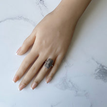 Charger l'image dans la galerie, Antique Art Deco Sterling Silver Column Ring. 1930s Theodor Fahrner Style Geometric Marcasite Ring & Vintage Ring Box. Size Q-UK /8-US