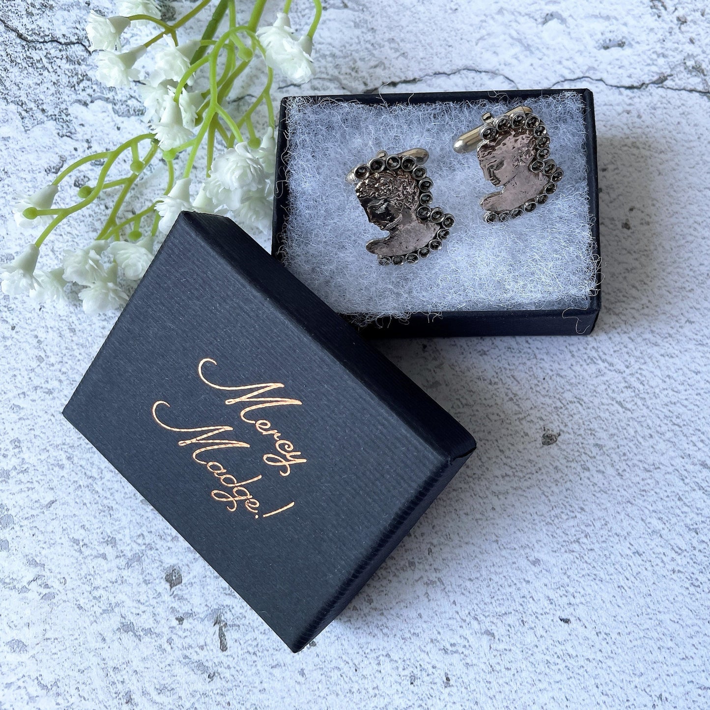 Ancient Greek God Adonis Gold & Silver Cufflinks. 8ct Gold, Sterling Silver Cufflinks, Hand-Made In Greece. Mens Vintage Jewelry Gift
