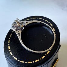 Carica l'immagine nel visualizzatore di Gallery, Vintage 9ct White Gold Simulated Diamond Solitaire Ring. 1-Carat CZ Crystal White Gemstone Ring. Art Deco Style Classic Engagement Ring