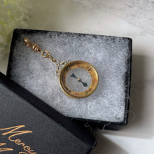 Carica l'immagine nel visualizzatore di Gallery, Antique 9ct Gold Compass & Dog-Clip Pendant Fob. Lady's Edwardian Gold Fob Charm, Hallmarked 1909. Antique 9ct Yellow Gold Necklace Pendant.