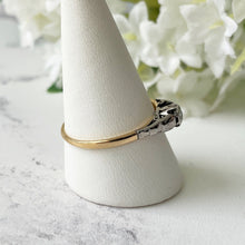 Carica l'immagine nel visualizzatore di Gallery, Art Deco 18ct Gold, Platinum Diamond Solitaire Ring, 0.25ct. Slender Antique Stacking Ring. Edwardian Diamond Engagement Ring, Size R.5 or 9