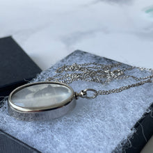 Carica l'immagine nel visualizzatore di Gallery, Vintage Art Deco Silver Picture Pendant Necklace. Peaky Blinders Style 1930s Gent's Photo Portrait Pendant On Sterling Silver Chain