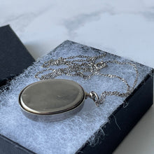 Carica l'immagine nel visualizzatore di Gallery, Vintage Art Deco Silver Picture Pendant Necklace. Peaky Blinders Style 1930s Gent's Photo Portrait Pendant On Sterling Silver Chain
