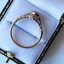 Carica l'immagine nel visualizzatore di Gallery, Antique Victorian 18ct Gold Pink Ruby Paste Ring. Antique 1.0ct Solitaire Ring. Platinum Bezel Set Antique Paste Gold Ring, Size M or 6.25