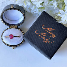 Carica l'immagine nel visualizzatore di Gallery, Antique Victorian 18ct Gold Pink Ruby Paste Ring. Antique 1.0ct Solitaire Ring. Platinum Bezel Set Antique Paste Gold Ring, Size M or 6.25